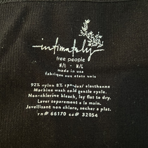 Free People Intimately Black Bodysuit. Size M/L - Picture 3 of 4